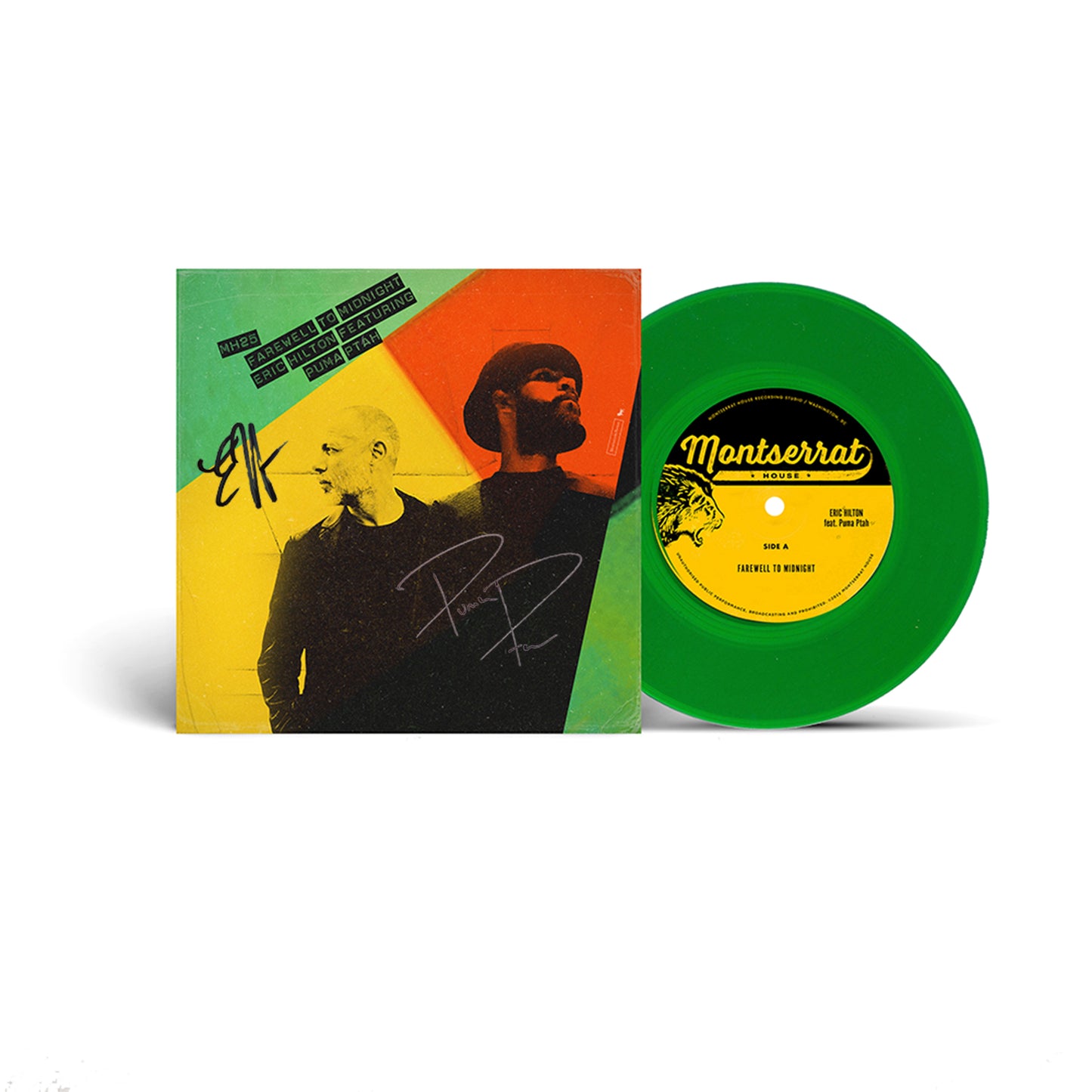 AUTOGRAPHED: Farewell to Midnight - 7" (Green) Vinyl (Signed by Eric and Puma)